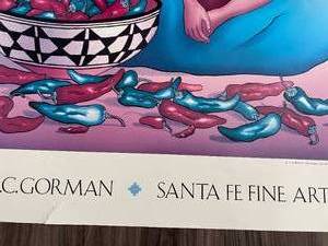 lot 37 image: 1993 Sante Fe Fine Arts Chile Fiesta by R.C. Gorman Poster