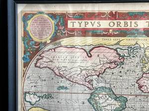 lot 56 image: Vintage Framed World Map Typvs Orbis Terrarvm