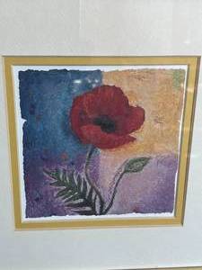 lot 55 image: Poppy Framed Floral Print