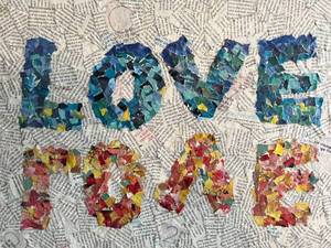 lot 86 image: Love Newspaper Canvas Wall Art