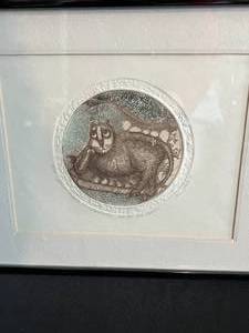 lot 79 image: Apricot Peonies, A Gramophone, and The New Chastity Framed Art by Carol Lummus Signed by Artist