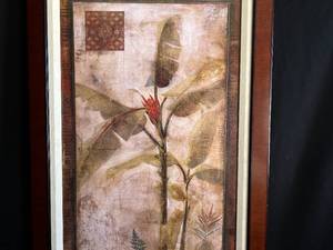 lot 70 image: Tropical Jungle Abstract Art in Wood Frame Lot 1