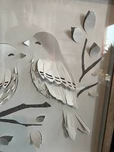 lot 102 image: Modern Dove Paper Artwork in Frame
