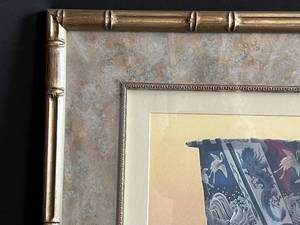 lot 103 image: Framed Oriental Vase Print Lot 1 of 4