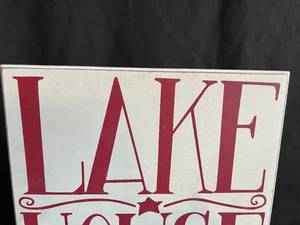 lot 113 image: Modern Lake House Wood Plaque