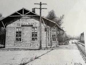 lot 114 image: NEW Excelsior Railway Art Print by John Cartwright Signed by Artist