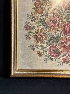 lot 123 image: Framed Floral Embroidery Art