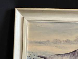 lot 128 image: Dog Duck Hunting Framed Print by J Lockhart Signed by Artist