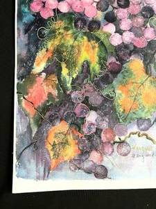 lot 107 image: Grapes Watercolor Print by Margaret Grahn Signed by Artist