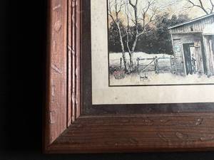 lot 134 image: Lot 1 of 2 Barnhouse in Winter Art Print by Robert Nidy Signed by Artist