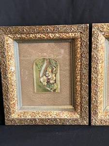 lot 137 image: Vintage Art with Ornate Frame Set of 2