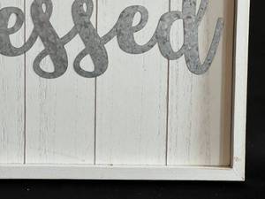 lot 142 image: Blessed Modern Wood Wall Plaque