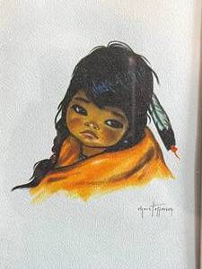 lot 141 image: Christoffersen Native American Children Art Print 2 of 2 Signed by Artist