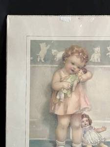 lot 145 image: Love is Blind Litho Print by Bessie Pease Gutmann Signed by Artist Lot 1 of 2