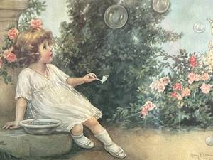 lot 149 image: Garden Games Framed Art Signed by Artist