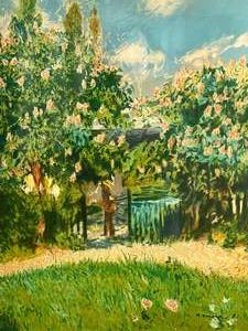 lot 159 image: 1881 The Railway Bridge at Chatou Framed Lithograph by Pierre Renoir Limited Edition #11000 Fine Art Signed Print