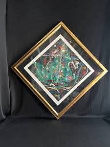 lot 160 image: Green Horse Framed Serigraph by Tie Feng Jiang Limited Edition #1260 Fine Art Signed Print