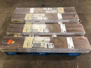 lot 14 image: TrafficMaster Claryport Oak 7mm Thick x 7-23 in. Wide x 50-58 in. Length Laminate Flooring (24.17 sq. ft.  case) 9 cases, Review all pictures