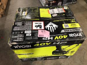 lot 21 image: RYOBI 40V HP Brushless 18 in. Single-Stage Cordless Electric Snow Blower with 6.0 Ah Battery and Charger, Open Box, Review all pictures