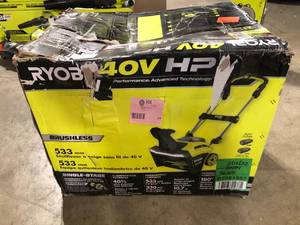 lot 24 image: RYOBI 40V HP Brushless Whisper Series 21 in. Single-Stage Cordless Battery Snow Blower with Batteries & Charger review all pictures, Customer returns