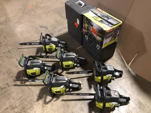 lot 27 image: Mix lot of Ryobi Chainsaws, Customer returns, Review all pictures