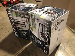 lot 29 image: Hampton Bay 48000 BTU Stainless Steel Patio Heater, review all pictures, Customer returns, Lot of 2