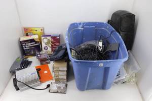 Large Tote of Electronics