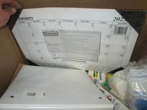 lot 178 image: box of office supplies please see p...