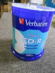lot 181 image: 100 pack of verbatim printable cd-r...
