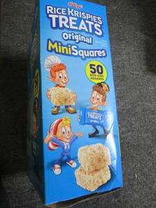 lot 183 image: box rice crispy treats 50 mini squa...