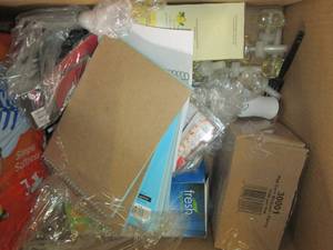 lot 196 image: box of pens, kleenex, and more ...