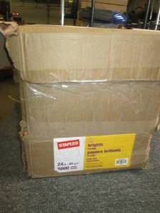 lot 230 image: case of staples 24 lb 5000 sheets o...