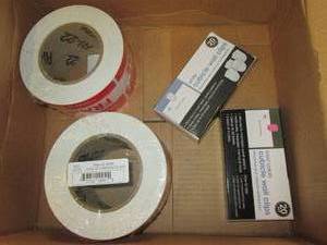 lot 239 image: 2 rolls of fragile stickers and cub...