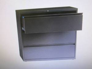 lot 260 image: 3 drawer 42 inch wide filing cabine...