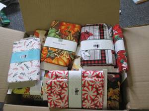 lot 306 image: box of 38 seasonal fabric 1-yard pr...