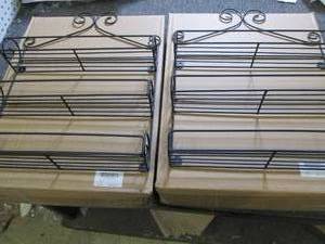lot 346 image: 2 sets of 2 new 3 shelf metal spice...
