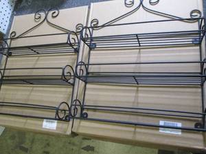 lot 347 image: 2 sets of 2 new 3 shelf metal spice...