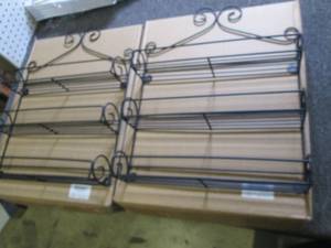 lot 350 image: 2 sets of 2 new 3 shelf metal spice...