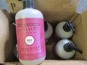 lot 412 image: 612.5 oz bottles of mrs. meyers c...