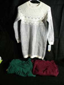 Brand New with Tags Girls Sweater Dresss Lot of 3 Size Large