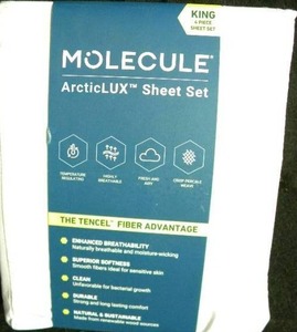 Brand New Molecule Artic Lux Cream King Size Sheet Set