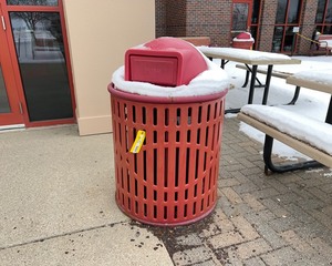 lot 1812 image: Outdoor Metal Trash Can