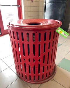 lot 1824 image: Outdoor Metal Trash Can