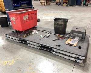 lot 1011C image: Plastic Pallets, Bin, Hand Tools
