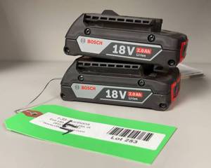 lot 253 image: Bosch 18 Volt Batteries