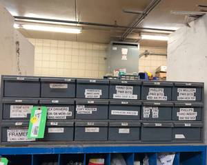 lot 692 image: Metal Storage Drawers with Contents