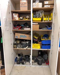 lot 688 image: Storage Cabinet, Contents - look at the contents - lots of value