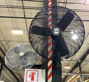 lot 863 image: Post Mounted Fans, Qty 2