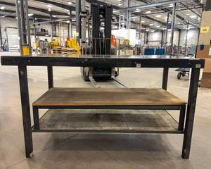 lot 453 image: Heavy Duty Steel Workbench