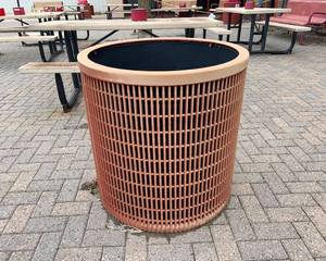 lot 1818 image: Outdoor Metal Trash Can